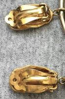VTG Robert Lee Morris Hoop Earrings Onyx clip on Runway Couture Designer