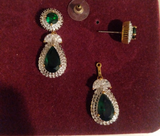 Camrose and Kross Jackie Kennedy drop Pierced Earrings green emerald