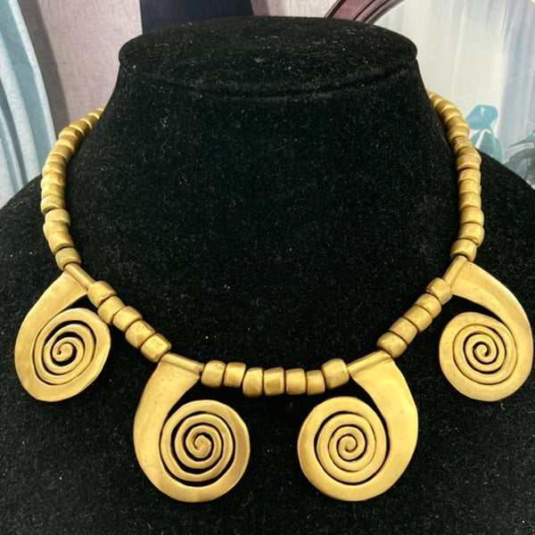 Vintage Tribal Swirl Necklace Choker