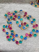 Vtg Designer Swarovski Multicolor Crystal Necklace petite