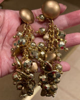 Cascading gold plastic Star earrings clip
