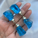 Blue ice clip-on vintage earrings