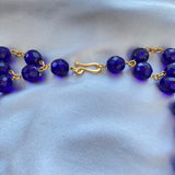 VTG Robert Lee Morris Blue Glass Bead Bib Necklace