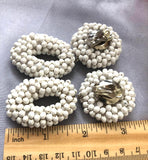 White pebble earrings