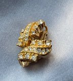Vintage Christian Dior Earrings Crystal Rhinestone