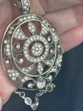 Vintage Monet pendant rhinestone necklace with bezel Crystals