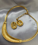 Vintage Park Lane Black Enamel Crystal Necklace Earring Set