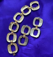 Vtg Scaaci Jeweled Bracelet Earrings Set