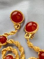 Avon gold tone rope swirl dangle earrings