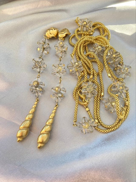 Reserved Vintage Robert Lee Morris Lucite Cluster Necklace Earring set