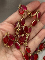 Red Pink Oval Acrylic Necklace