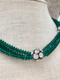 Vintage Green multi-strand Crystal Necklace