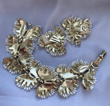 Lisner White Enamel Angel Wings Bracelet Earrings Set