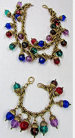Vtg Designer Les Bernard Charm Necklace Bracelet Set