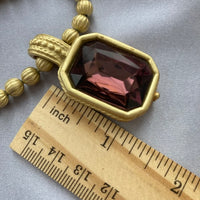 Anne Klein Purple Glass Faceted Pendant Necklace