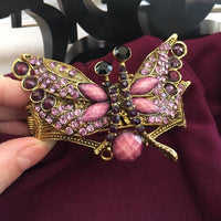 Jeweled butterfly Clamper Cuff Bracelet