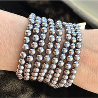 Kenneth Lane wide bead silver tone bracelet art deco modernist designer Couture