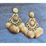 Wow! Robert Lee Morris Earrings clip on Bollywood Chandelier Moroccan Gold-plated Runway Couture Designer Statement 80s