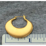 CHIC! Monet Designer Matte Oval Thick Fat Hoop Earrings pierced Gold tone ART DECO chunky 80s 90s Couture statement shrimp dangle Runway