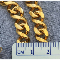 NOS! Long Anne Klein Necklace shiny Cuban Link curb 24" chain Modernist  Statement Gold-tone mod Designer vintage Runway Couture RARE!