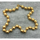 Stunning 1950s Monet beaded Necklace Vintage classic Runway 17" designer Couture matte gold tone faux Pearl statement super rare vintage