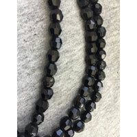Wow!  Flapper Necklace Faux Black French Jet Glass Faceted Beads Single Strand Extra Long Antique Victorian Style Mourning Jewelry Goth