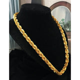 Unique! Long Anne Klein Necklace Rectangle Twisted Links Chain Modernist Chunky Statement Gold-tone Designer vintage Couture signed RARE!