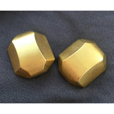 Massive! Robert Lee Morris for Donna Karan Earrings Clip on Dimensional Gold-plated Couture designer Runway button Statement 80s
