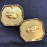 Massive! Robert Lee Morris for Donna Karan Earrings Clip on Dimensional Gold-plated Couture designer Runway button Statement 80s
