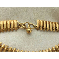 Chic! Anne Klein Modernist Necklace choker collar designer Couture statement vintage collectible Cleopatra modernist Runway matt goldtone