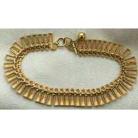 Chic! Anne Klein Modernist Necklace choker collar designer Couture statement vintage collectible Cleopatra modernist Runway matt goldtone