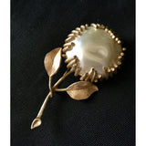 Sarah Coventry "Pearl Elegance" sunflower Brooch LARGE Flower Floral PIN  Couture White statement hat scarf adornment accessories