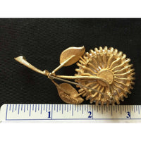 Sarah Coventry "Pearl Elegance" sunflower Brooch LARGE Flower Floral PIN  Couture White statement hat scarf adornment accessories