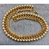 Exquisite! Napier Faux Pearl Necklace Choker Collar Couture Designer Chunky Gold Tone Mogul Statement 16" SUPER RARE Vintage 80s
