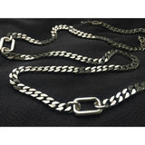 Rare Monet necklace chain link silver tone long Necklace Art Deco chunky Runway Vintage Designer mid-century designer statement 70s 34" mod
