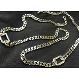 Rare Monet necklace chain link silver tone long Necklace Art Deco chunky Runway Vintage Designer mid-century designer statement 70s 34" mod