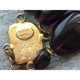 Wow! Dayne Duvall Purple Stone Wide Thick Bracelet chunky gold tone multi strand Couture Designer statement Runway gemstone vintage Rare