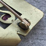Antique Victorian Sash Brooch Pin C Clasp crystals art nouveau gold tone Rare
