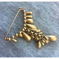 Robert Lee Morris Women Shirt Collar tips Neck brooch Pin set matte Gold Tone  Designer Couture