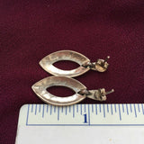 Sterling Silver marcasite drop Earrings petite dangle Pierced vintage signed 925 statement