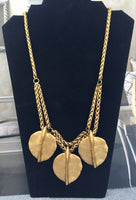 VTG Carol Dauplaise Necklace Gold Tone Statement 