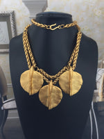 VTG Carol Dauplaise Necklace Gold Tone Statement 