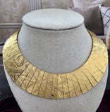 Designer Les Bernard Cleopatra Style Choker Necklace Collar Chunky 80s 