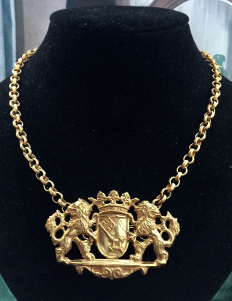Miriam Haskhell British Royal coat of arms Necklace  