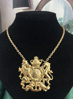 VTG Miriam Haskell British Royal Coat Of Arms Heraldic Necklace  