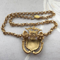 VTG Miriam Haskell/ Mamselle Royal Coat Of Arms shield Necklace  
