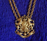 Vintage Monet Rope Necklace MASHUP Joan Rivers Royal Crest Brooch