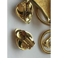 Exquisite Designer Bergere Earrings Pendant necklace Set in Box Art Deco modernist