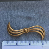 Wow! Monet bar Brooch PIN Designer Couture gold tone statement long lapel scarf pin hat adornment accessory vintage modernist jewelry Rare!