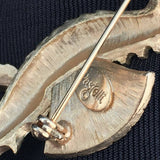 Stunning! Pastelli Seahorse Pin Brooch rhinestone gold tone fish jewelry animal figural Italian Couture designer vintage jewelry statement